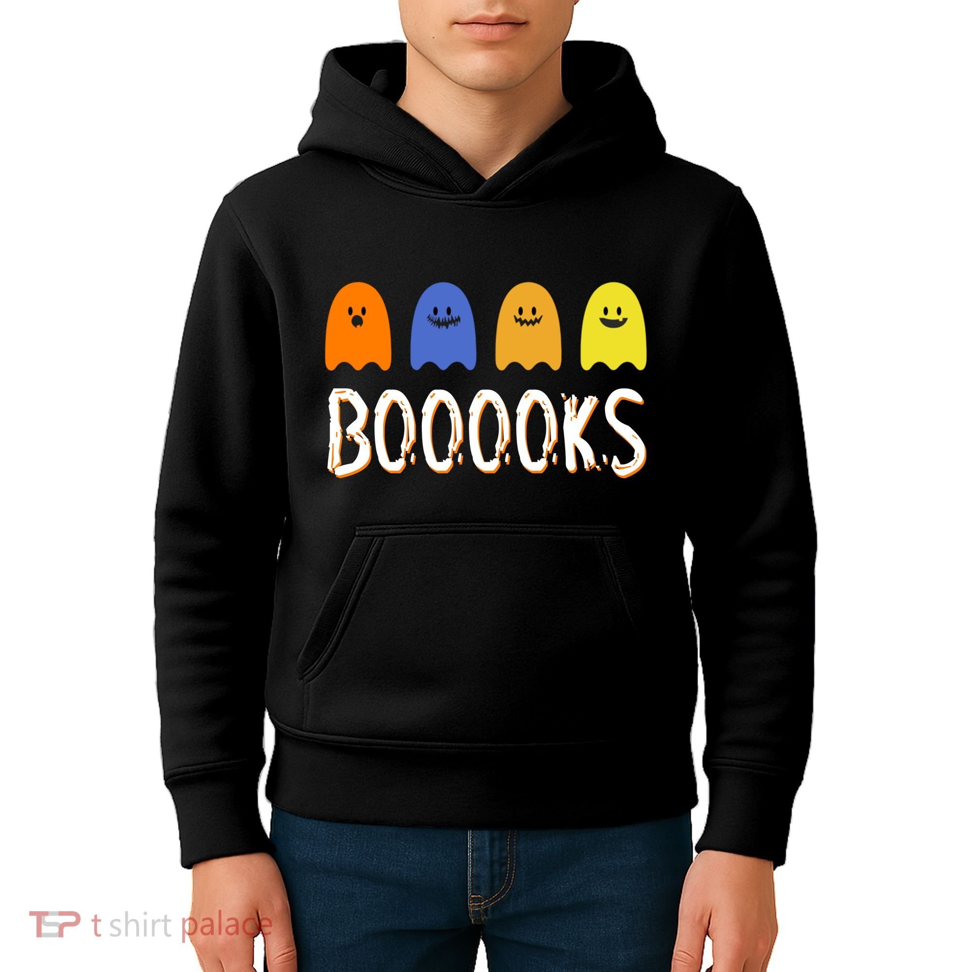 Books Spooky Ghost Funny Halloween Kids Hoodie