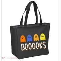 Books Spooky Ghost Funny Halloween Tote Bag thumb 2