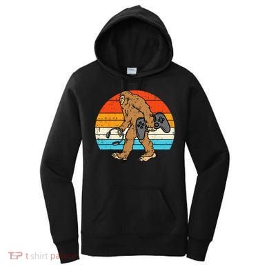 Bigfoot Sasquatch Gamer Retro Gaming Women's Hoodie