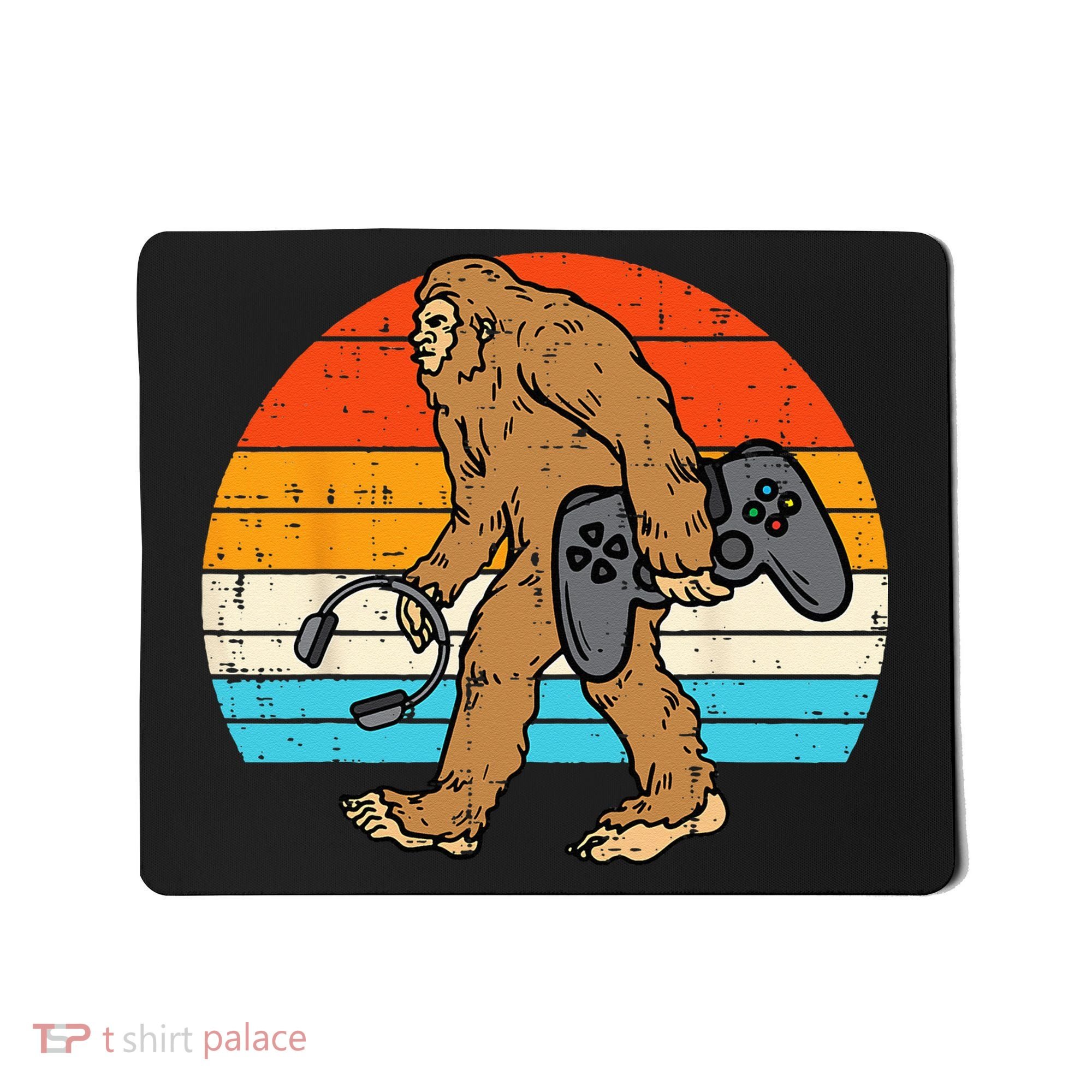 Bigfoot Sasquatch Gamer Retro Gaming Mousepad