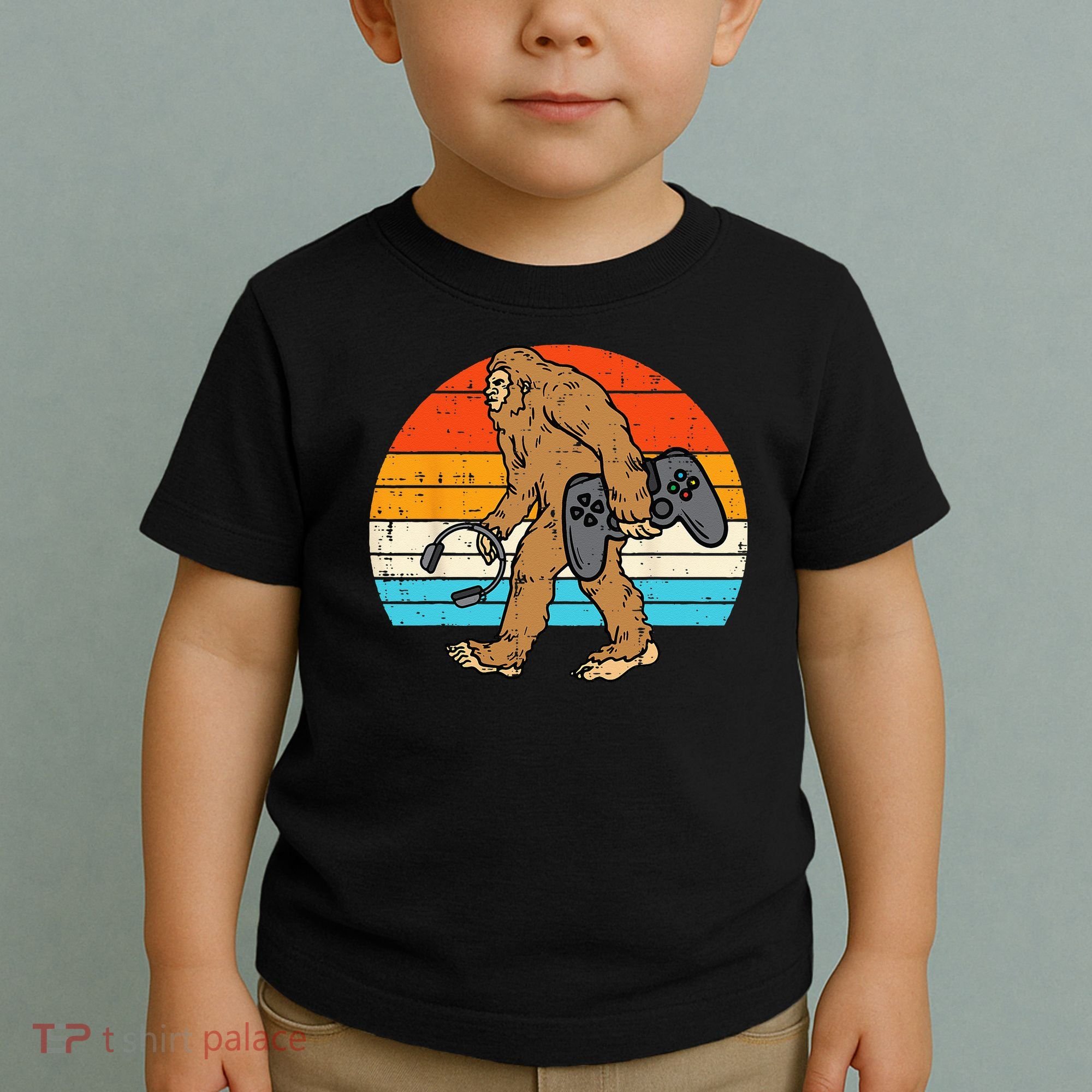 Bigfoot Sasquatch Gamer Retro Gaming Toddler T-Shirt