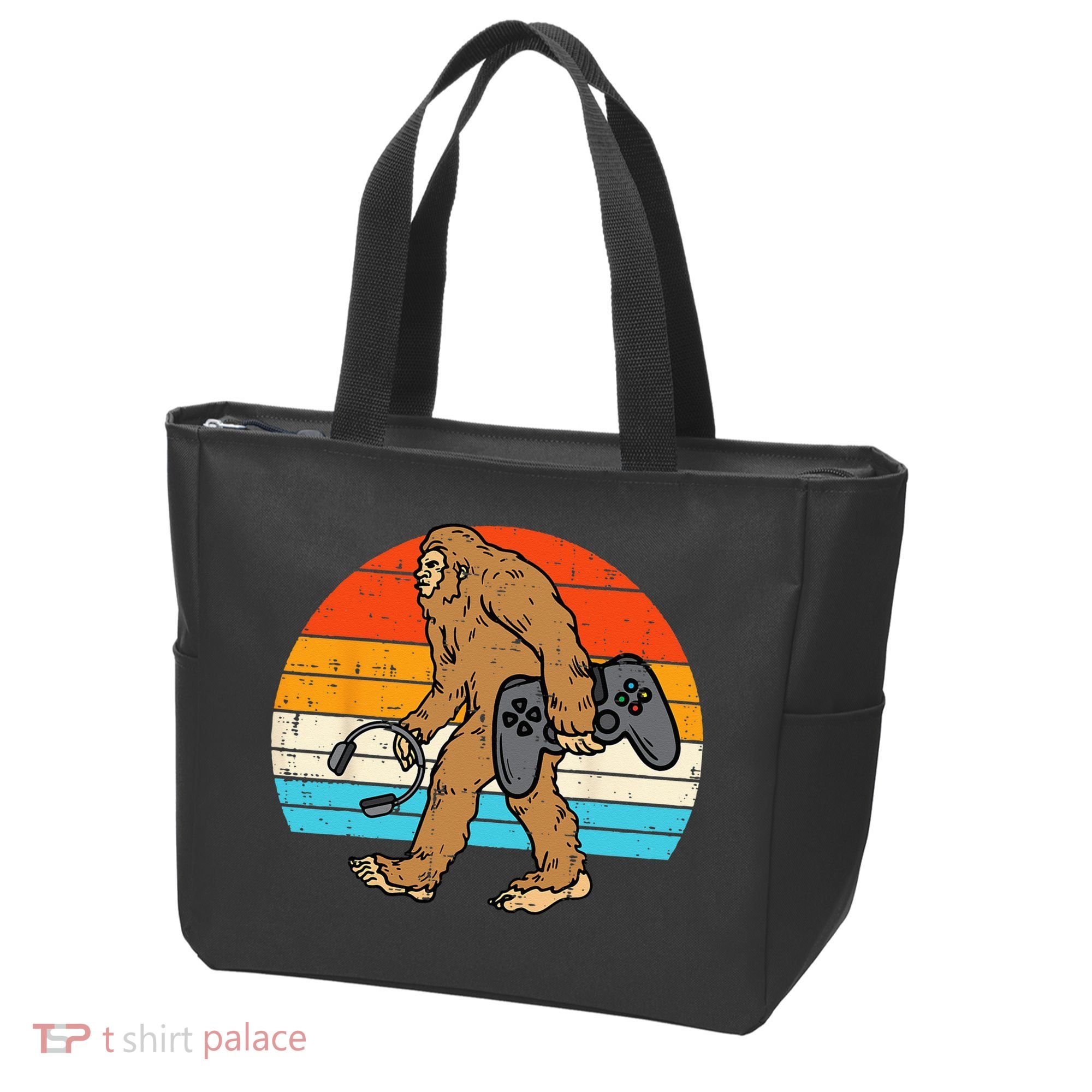 Bigfoot Sasquatch Gamer Retro Gaming Tote Bag