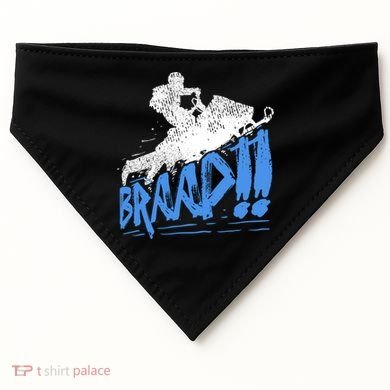 Braap Snowmobiling Gift Cool Snowmobile Driver Great Gift USA-Made Doggie Bandana