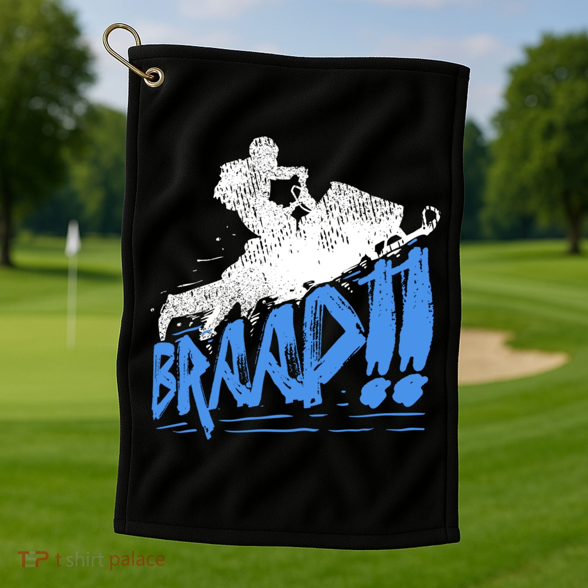 Braap Snowmobiling Gift Cool Snowmobile Driver Great Gift Golf Towel