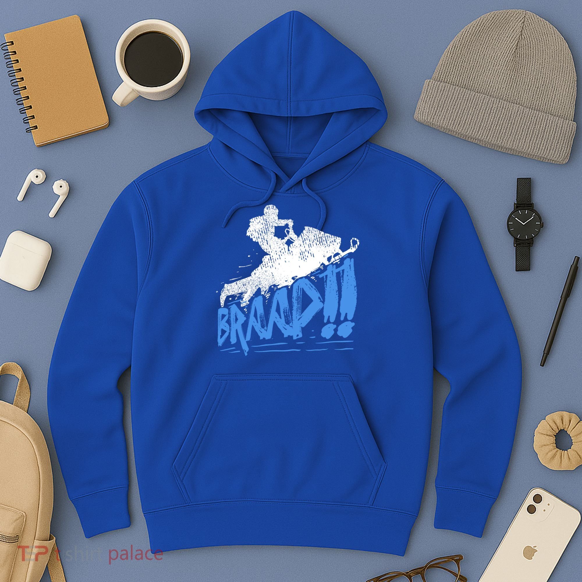 Braap Snowmobiling Gift Cool Snowmobile Driver Great Gift Hoodie
