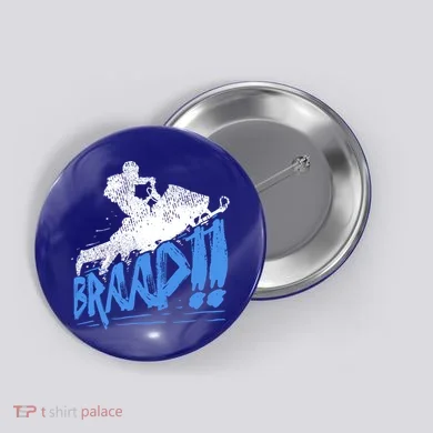 Braap Snowmobiling Gift Cool Snowmobile Driver Great Gift Button