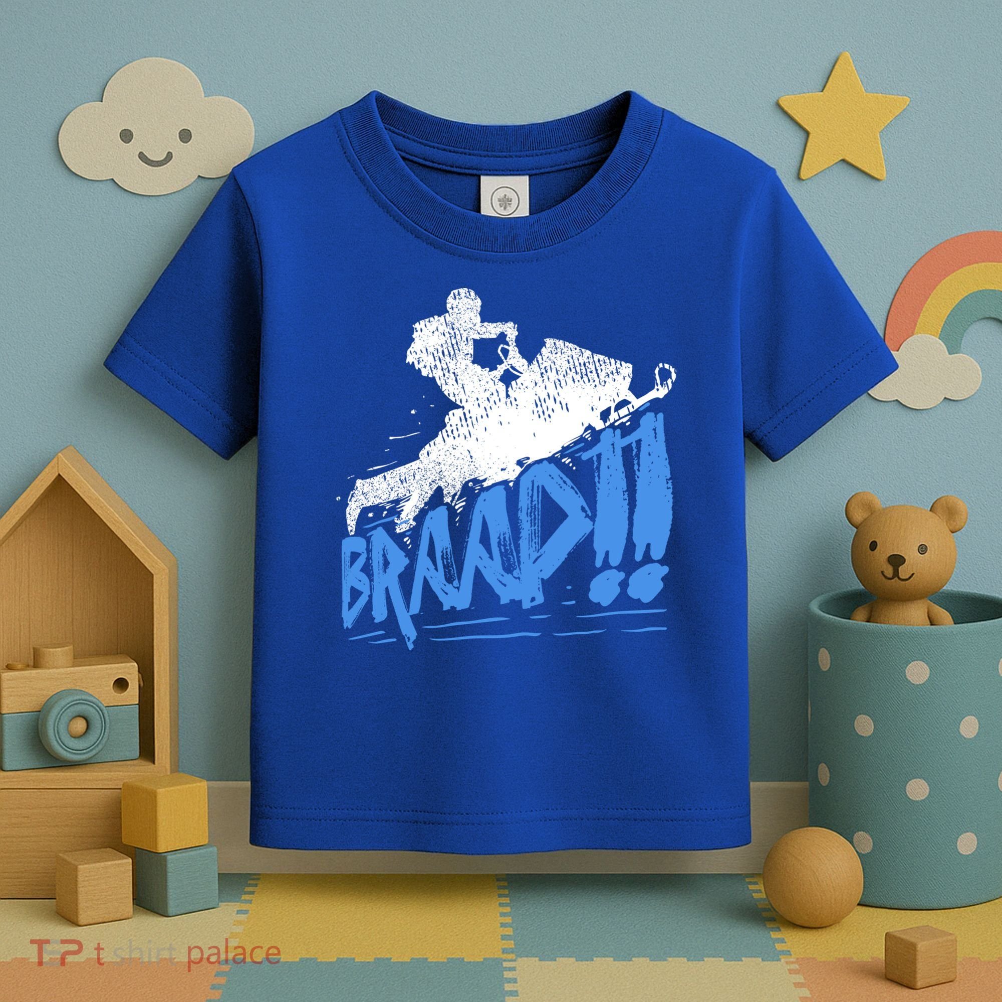 Braap Snowmobiling Gift Cool Snowmobile Driver Great Gift Toddler T-Shirt