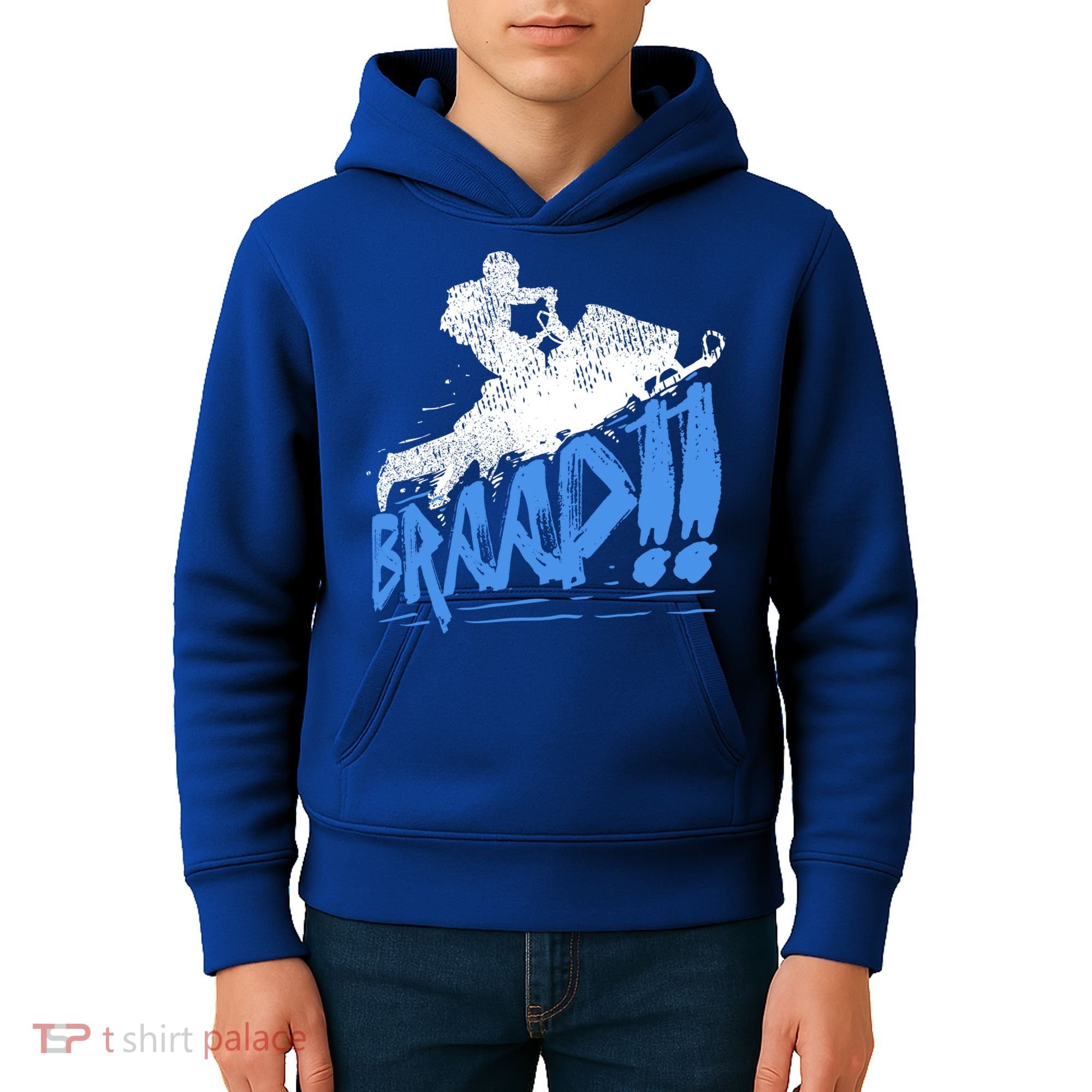Braap Snowmobiling Gift Cool Snowmobile Driver Great Gift Kids Hoodie