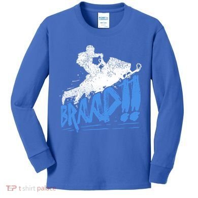 Braap Snowmobiling Gift Cool Snowmobile Driver Great Gift Kids Long Sleeve Shirt