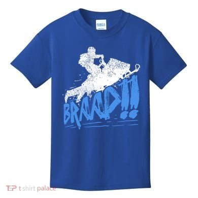 Braap Snowmobiling Gift Cool Snowmobile Driver Great Gift Kids T-Shirt