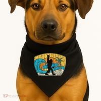 Bigfoot Surfing Gift For Shaka Aloha Surfer Dude USA-Made Doggie Bandana thumb 1