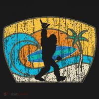 Bigfoot Surfing Gift For Shaka Aloha Surfer Dude USA-Made Doggie Bandana thumb 2