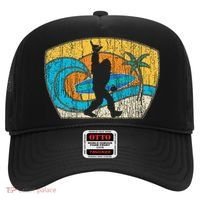 Bigfoot Surfing Gift For Shaka Aloha Surfer Dude Hat thumb 0