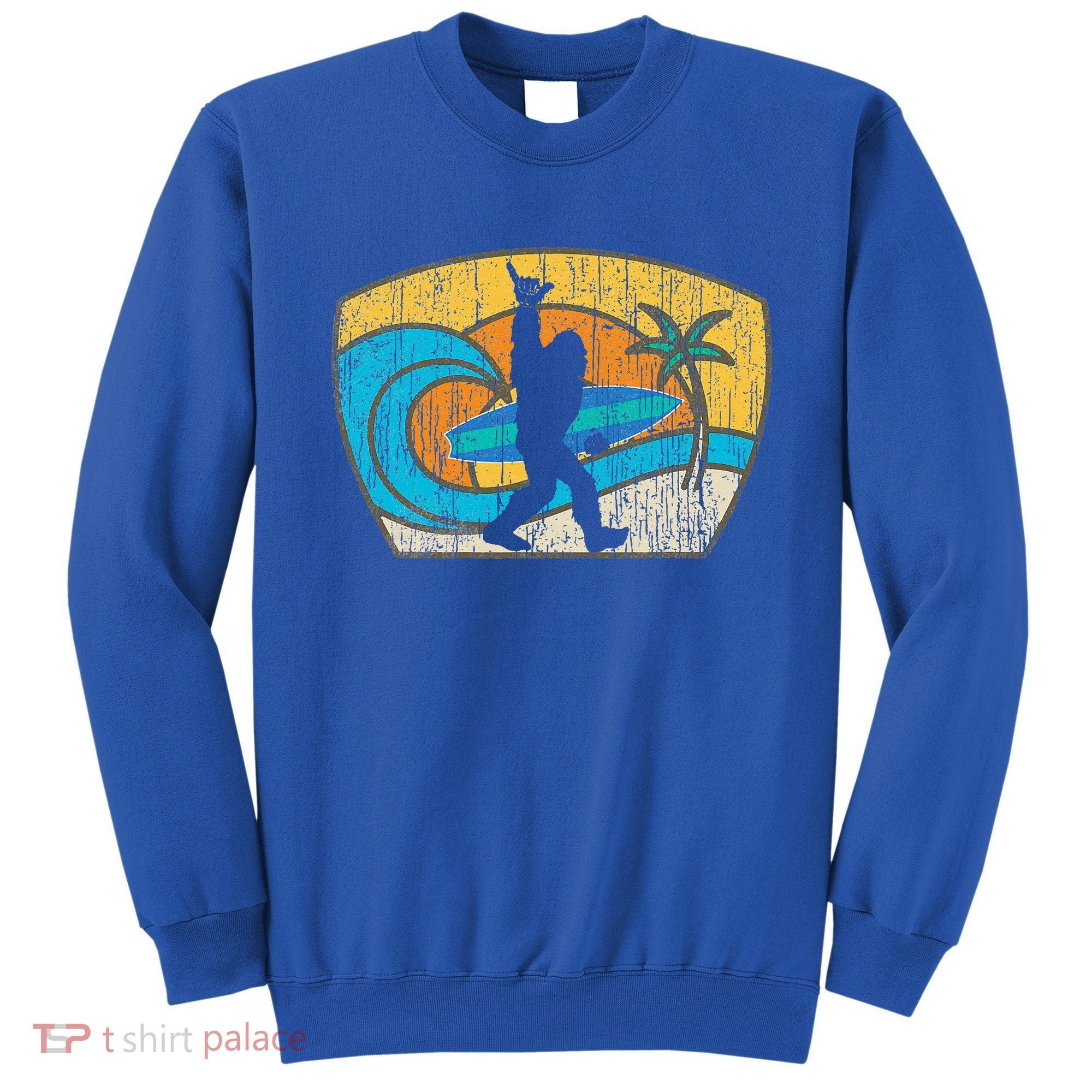 Bigfoot Surfing Gift For Shaka Aloha Surfer Dude Sweatshirt