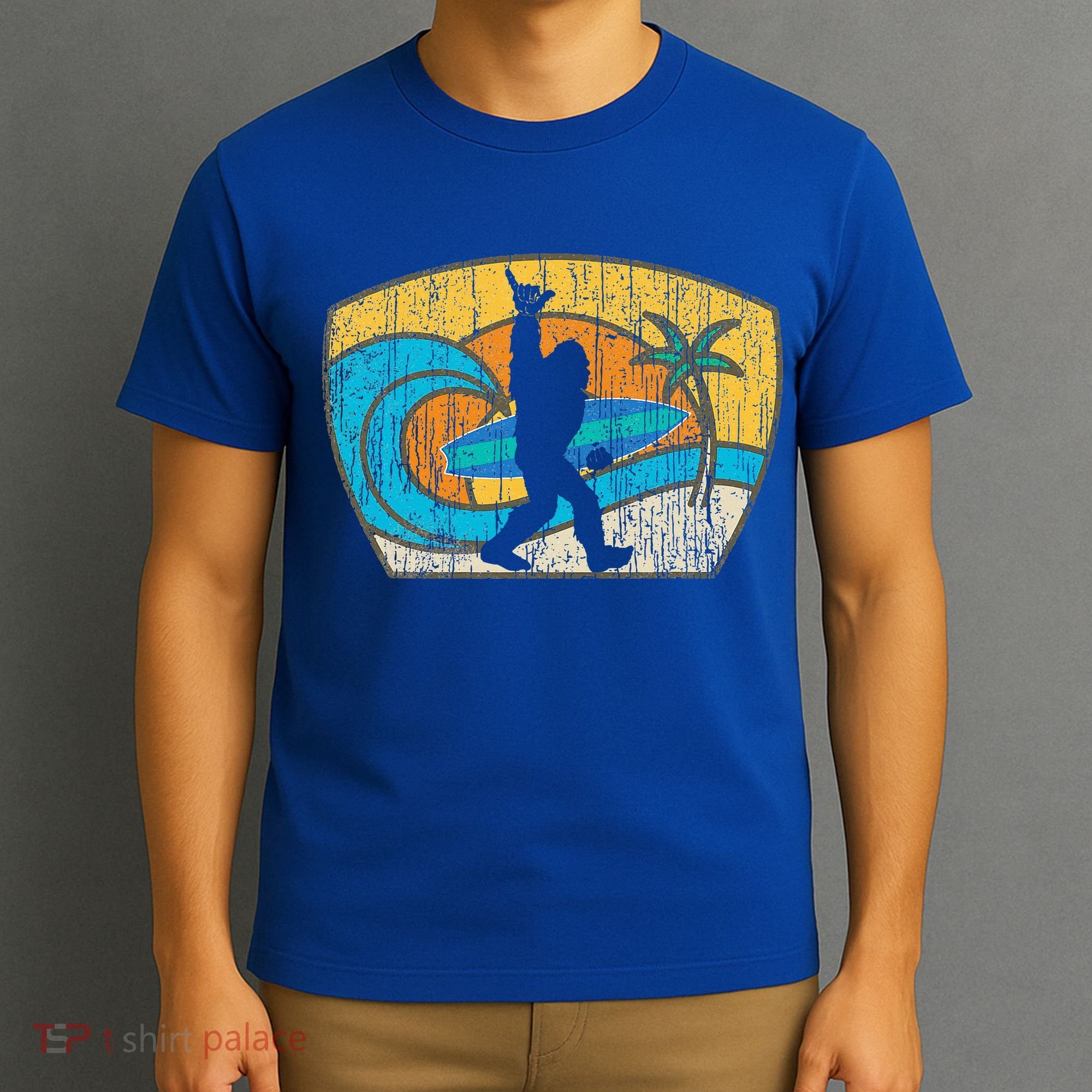 Bigfoot Surfing Gift For Shaka Aloha Surfer Dude T-Shirt