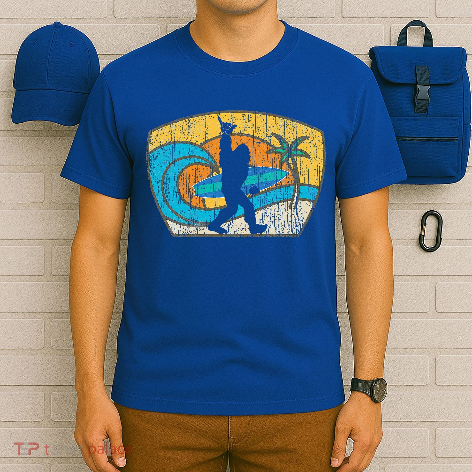 Bigfoot Surfing Gift For Shaka Aloha Surfer Dude T-Shirt