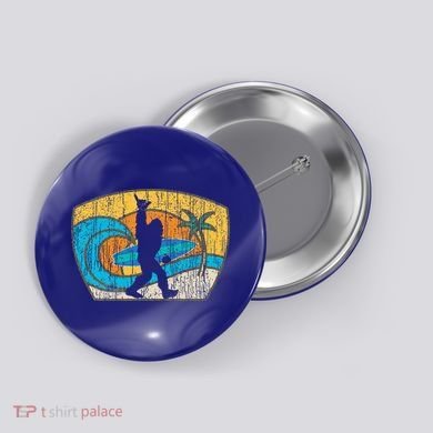 Bigfoot Surfing Gift For Shaka Aloha Surfer Dude Button