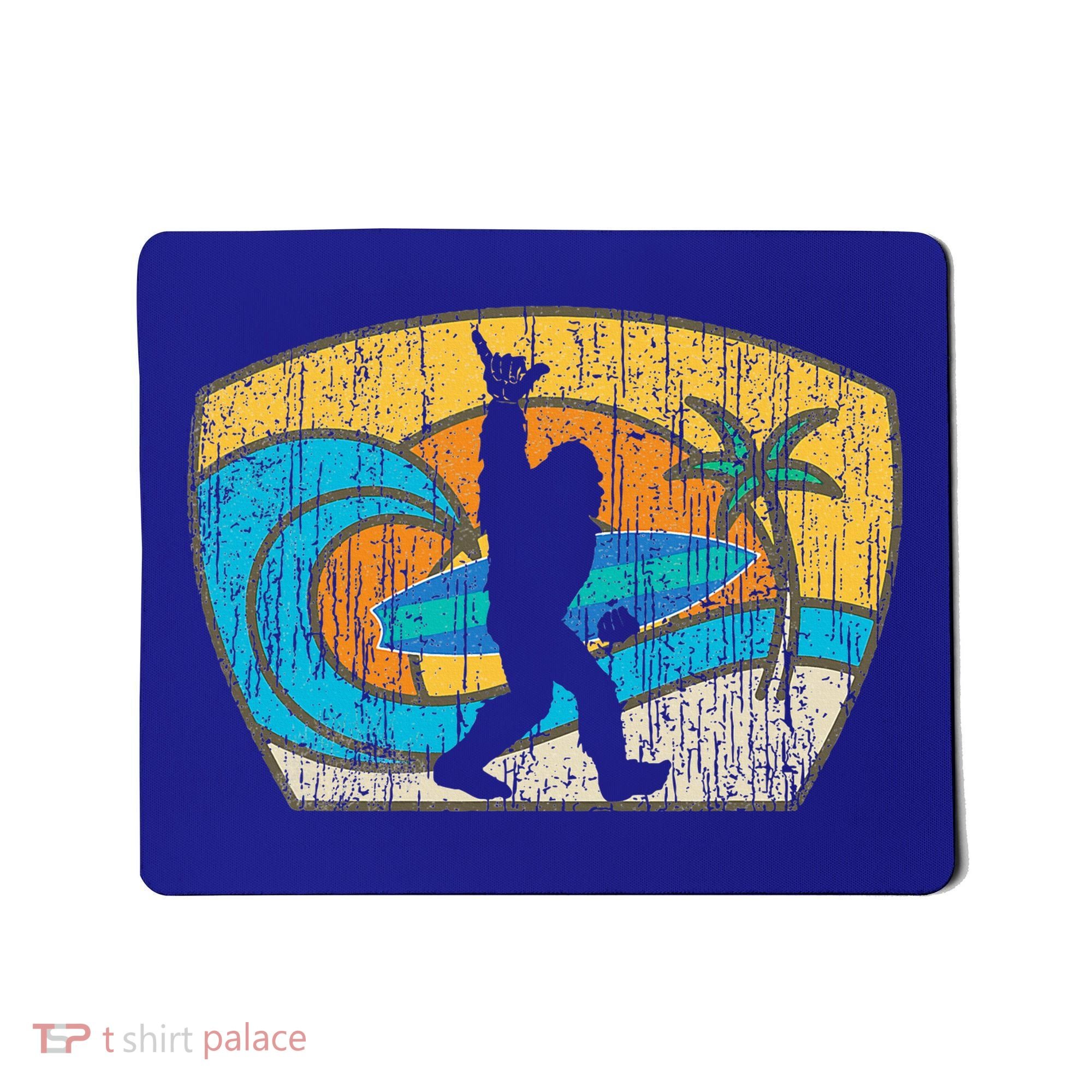 Bigfoot Surfing Gift For Shaka Aloha Surfer Dude Mousepad