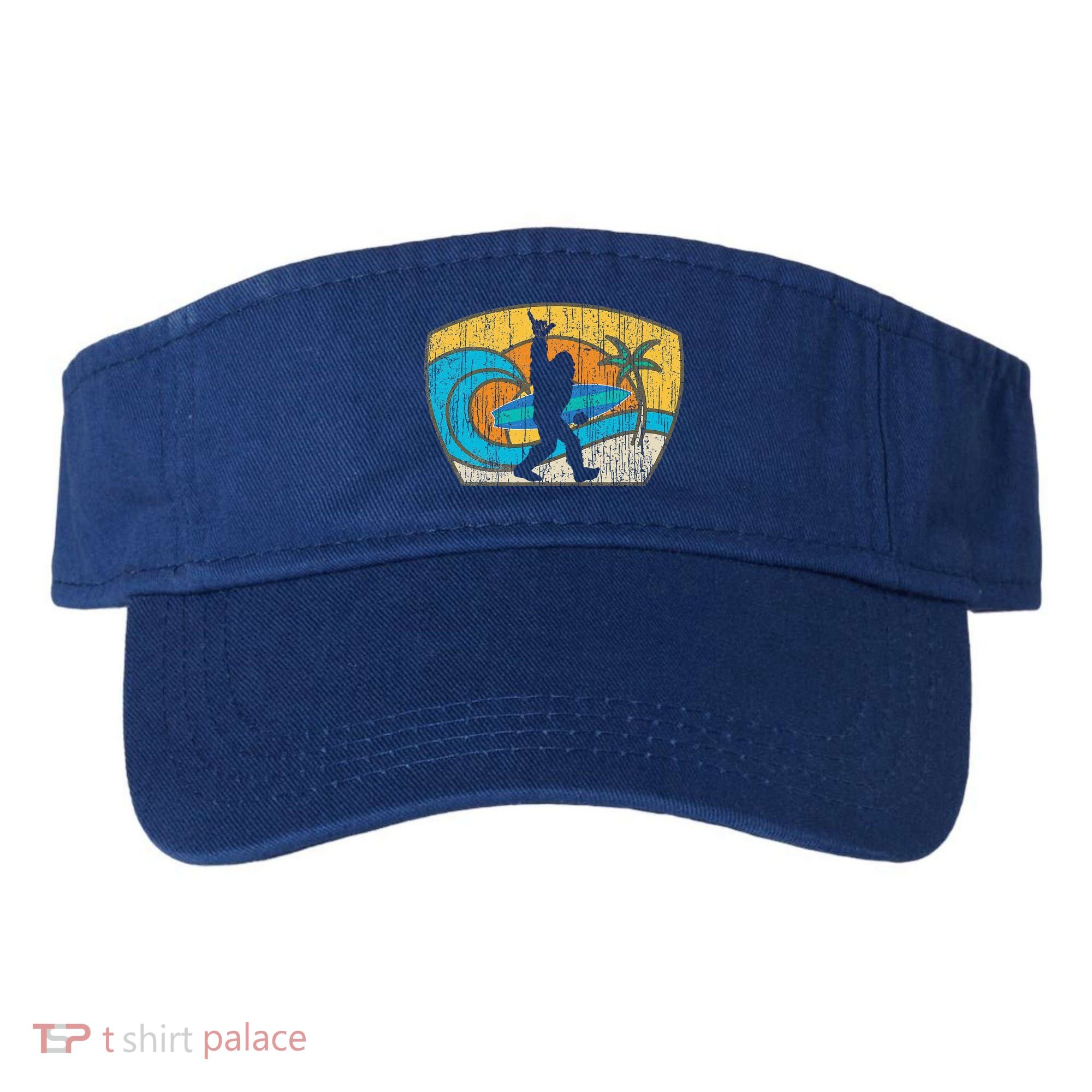 Bigfoot Surfing Gift For Shaka Aloha Surfer Dude Visor
