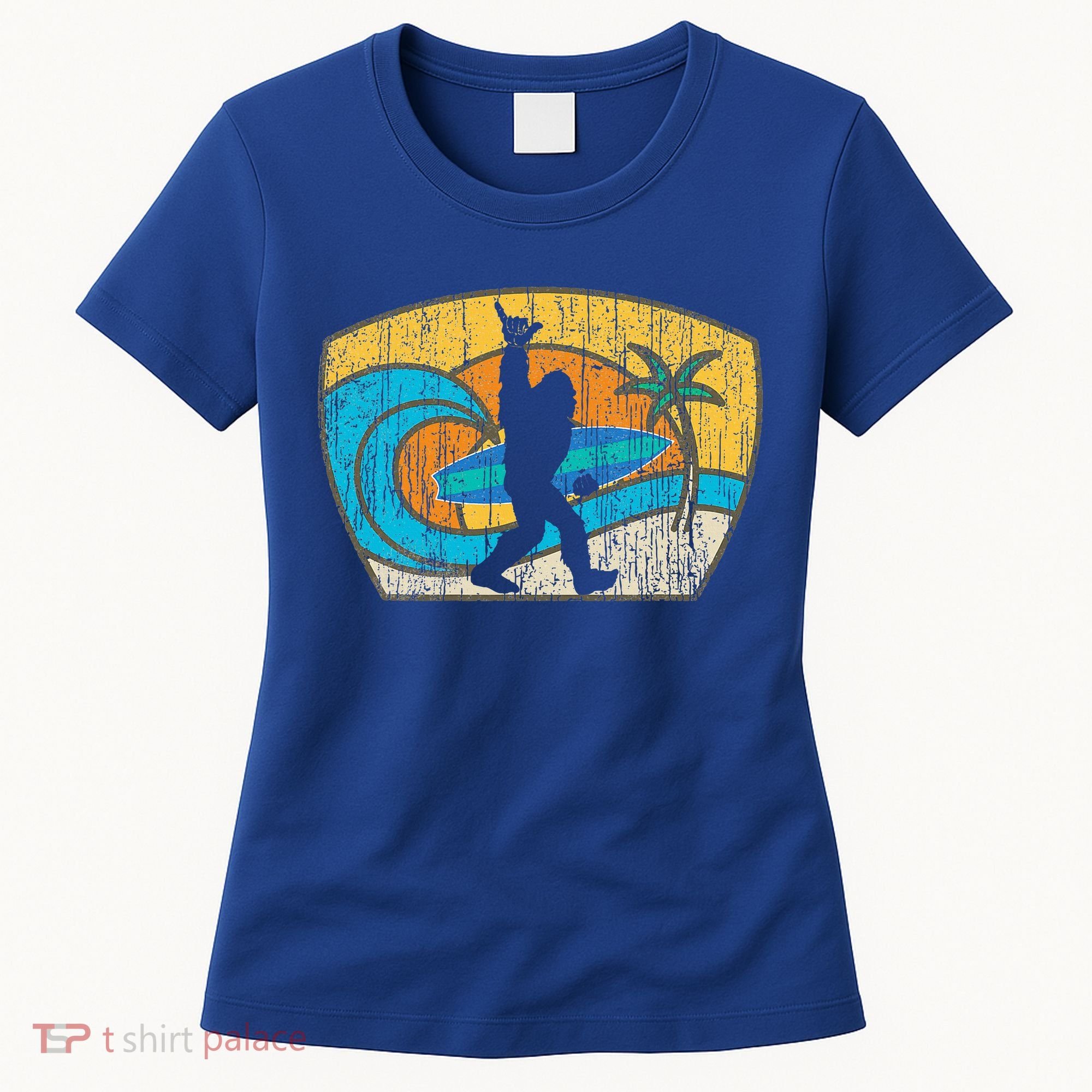Bigfoot Surfing Gift For Shaka Aloha Surfer Dude Women's T-Shirt