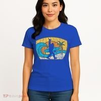 Bigfoot Surfing Gift For Shaka Aloha Surfer Dude Women's T-Shirt thumb 4