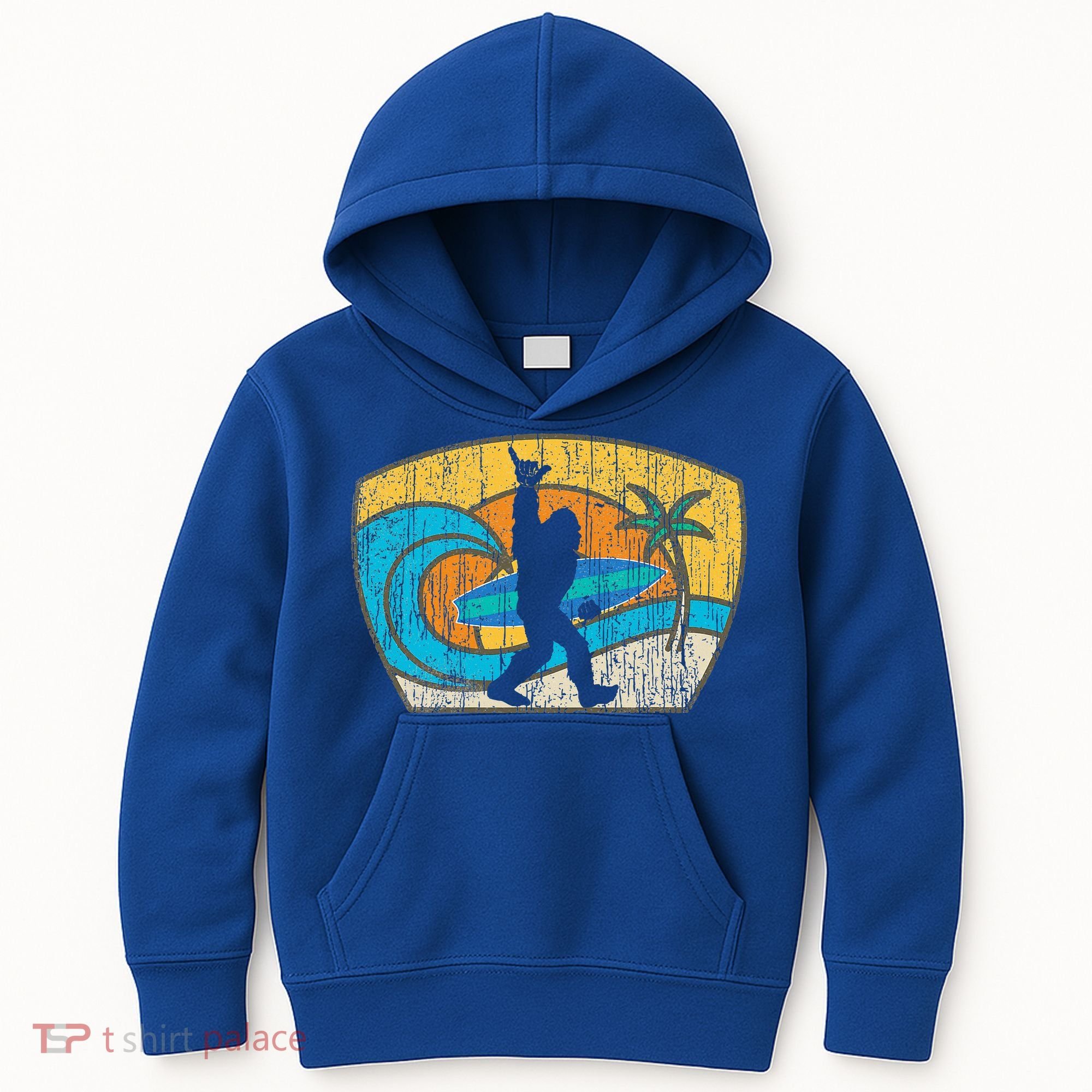 Bigfoot Surfing Gift For Shaka Aloha Surfer Dude Kids Hoodie