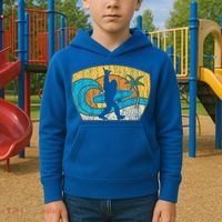 Bigfoot Surfing Gift For Shaka Aloha Surfer Dude Kids Hoodie thumb 2