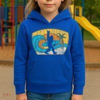 Bigfoot Surfing Gift For Shaka Aloha Surfer Dude Kids Hoodie thumb 3