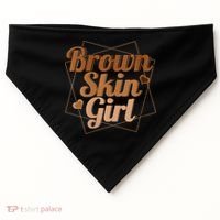 Brown Skin Girl Melanin Black Queen Juneteenth USA-Made Doggie Bandana thumb 0