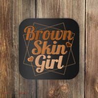 Brown Skin Girl Melanin Black Queen Juneteenth Coaster thumb 0