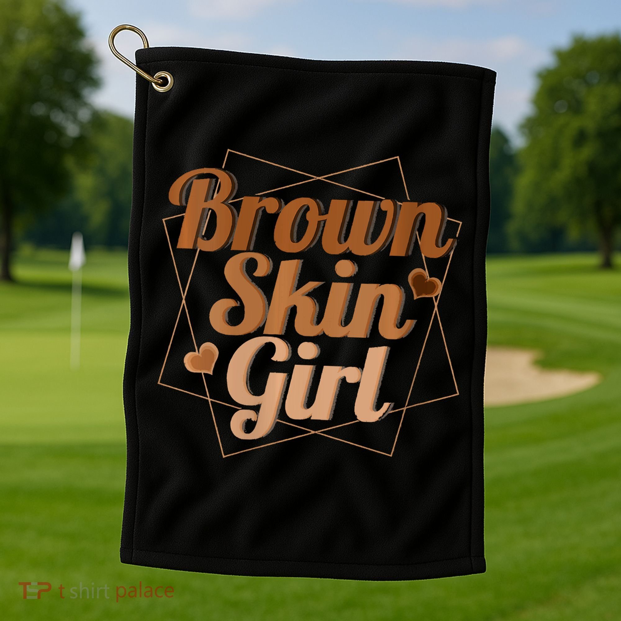 Brown Skin Girl Melanin Black Queen Juneteenth Golf Towel