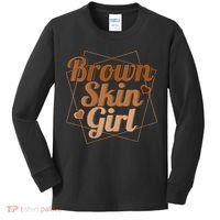 Brown Skin Girl Melanin Black Queen Juneteenth Kids Long Sleeve Shirt thumb 0