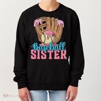 Baseball Sister Game Day Ice Cream Drip Baseball Big Sister Women's Sweatshirt thumb 0