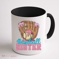 Baseball Sister Game Day Ice Cream Drip Baseball Big Sister Coffee Mug thumb 1