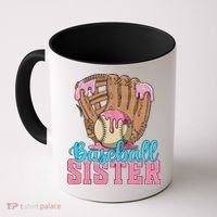 Baseball Sister Game Day Ice Cream Drip Baseball Big Sister Coffee Mug thumb 0