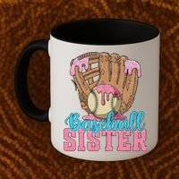Baseball Sister Game Day Ice Cream Drip Baseball Big Sister Coffee Mug thumb 2