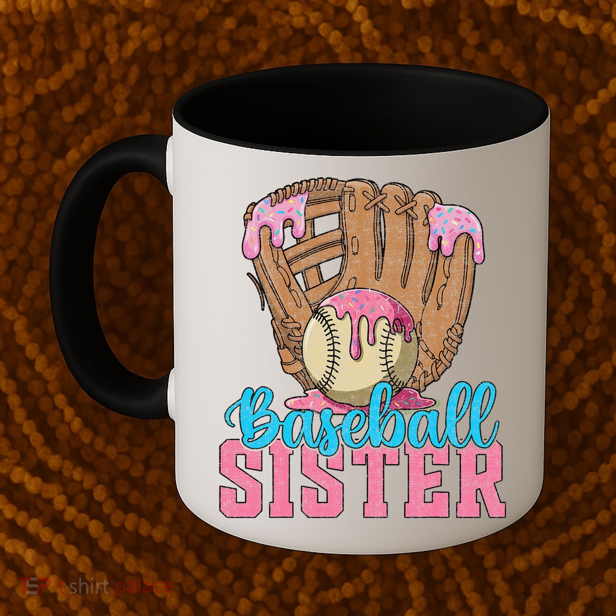 Baseball Sister Game Day Ice Cream Drip Baseball Big Sister Coffee Mug