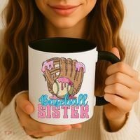 Baseball Sister Game Day Ice Cream Drip Baseball Big Sister Coffee Mug thumb 3