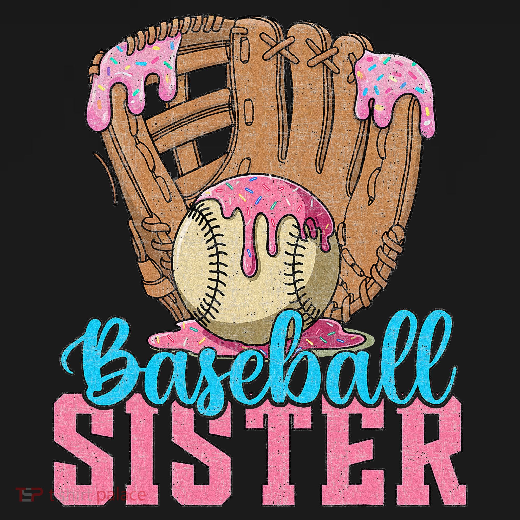 Baseball Sister Game Day Ice Cream Drip Baseball Big Sister Women's Hoodie