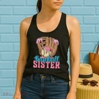 Baseball Sister Game Day Ice Cream Drip Baseball Big Sister Women's Tank Top thumb 2