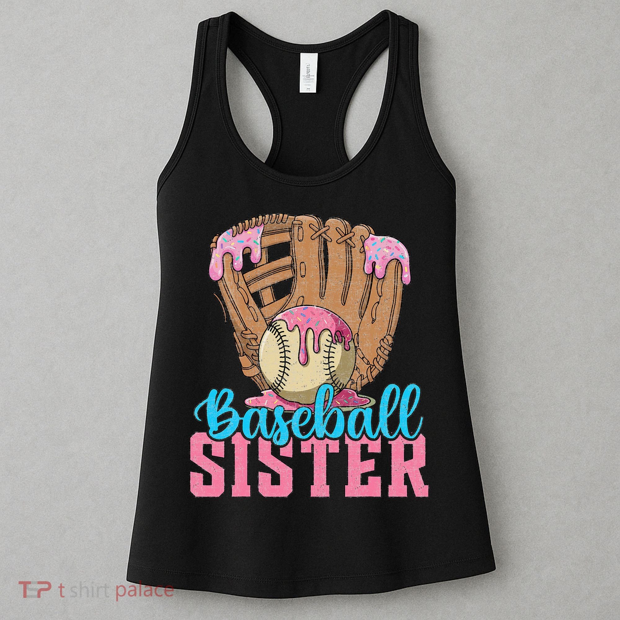 Baseball Sister Game Day Ice Cream Drip Baseball Big Sister Women's Tank Top