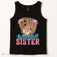 Baseball Sister Game Day Ice Cream Drip Baseball Big Sister Tank Top thumb 2