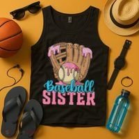 Baseball Sister Game Day Ice Cream Drip Baseball Big Sister Tank Top thumb 4