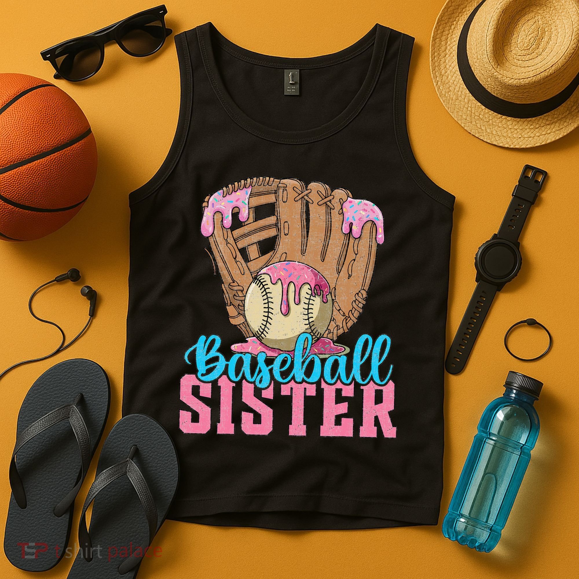 Baseball Sister Game Day Ice Cream Drip Baseball Big Sister Tank Top