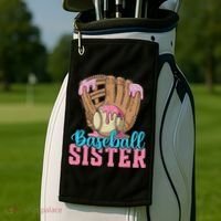 Baseball Sister Game Day Ice Cream Drip Baseball Big Sister Golf Towel thumb 2