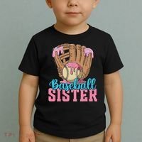 Baseball Sister Game Day Ice Cream Drip Baseball Big Sister Toddler T-Shirt thumb 2