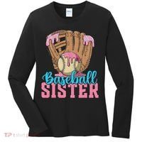 Baseball Sister Game Day Ice Cream Drip Baseball Big Sister Women's Long Sleeve Shirt thumb 0