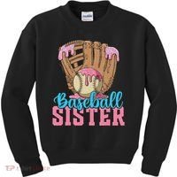 Baseball Sister Game Day Ice Cream Drip Baseball Big Sister Kids Sweatshirt thumb 0