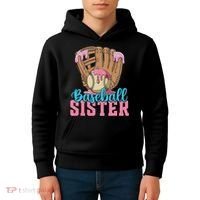 Baseball Sister Game Day Ice Cream Drip Baseball Big Sister Kids Hoodie thumb 4