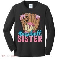 Baseball Sister Game Day Ice Cream Drip Baseball Big Sister Kids Long Sleeve Shirt thumb 0